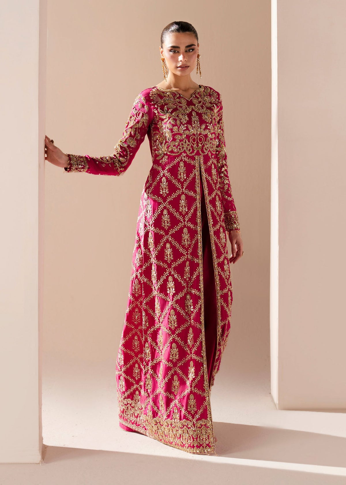 Ornella deep pink shirt suit, reference outfit photograph 9 — Made by Mairaz reproduction