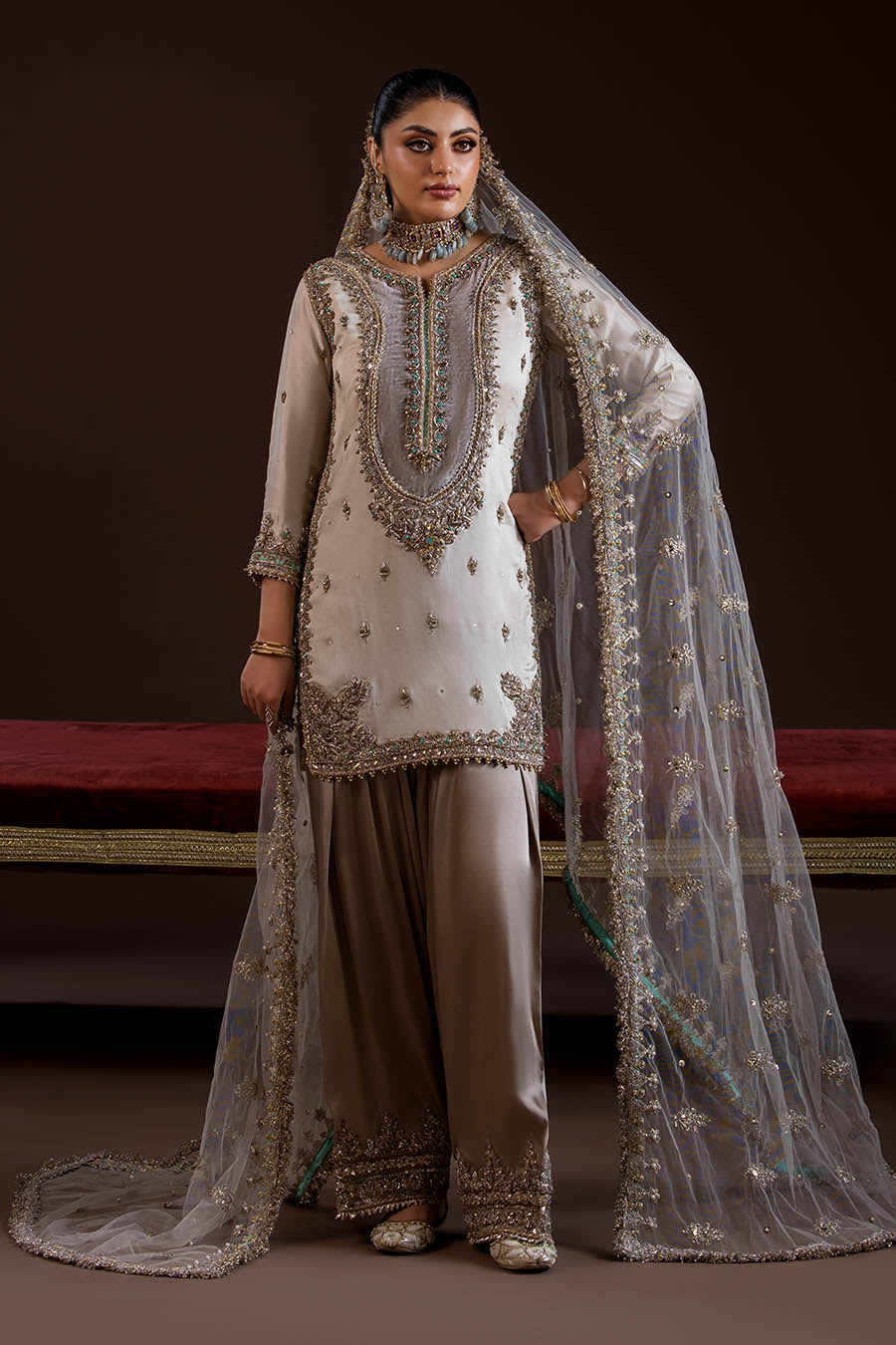 P-277 light beige shirt suit, reference outfit photograph 2 — Made by Mairaz reproduction