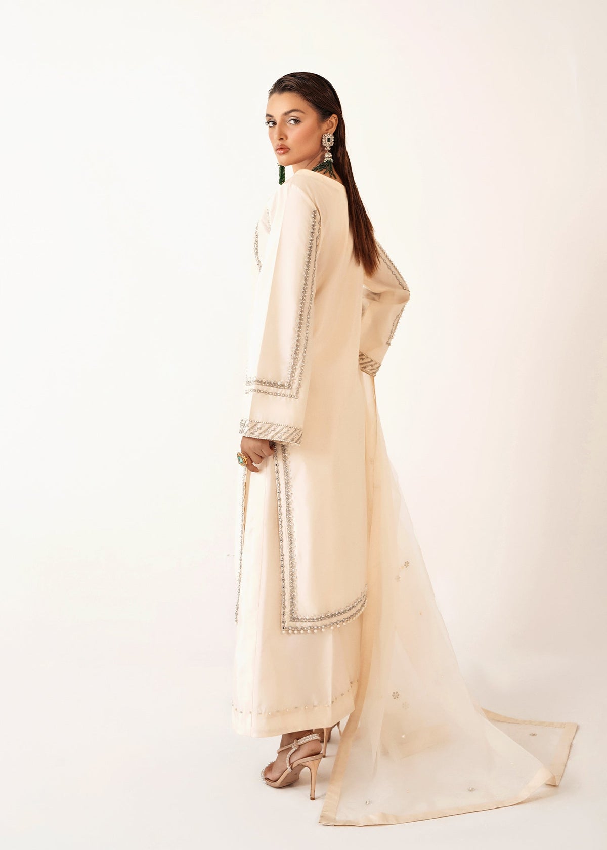 Pearl ivory shirt suit, reference outfit photograph 7 — Made by Mairaz reproduction