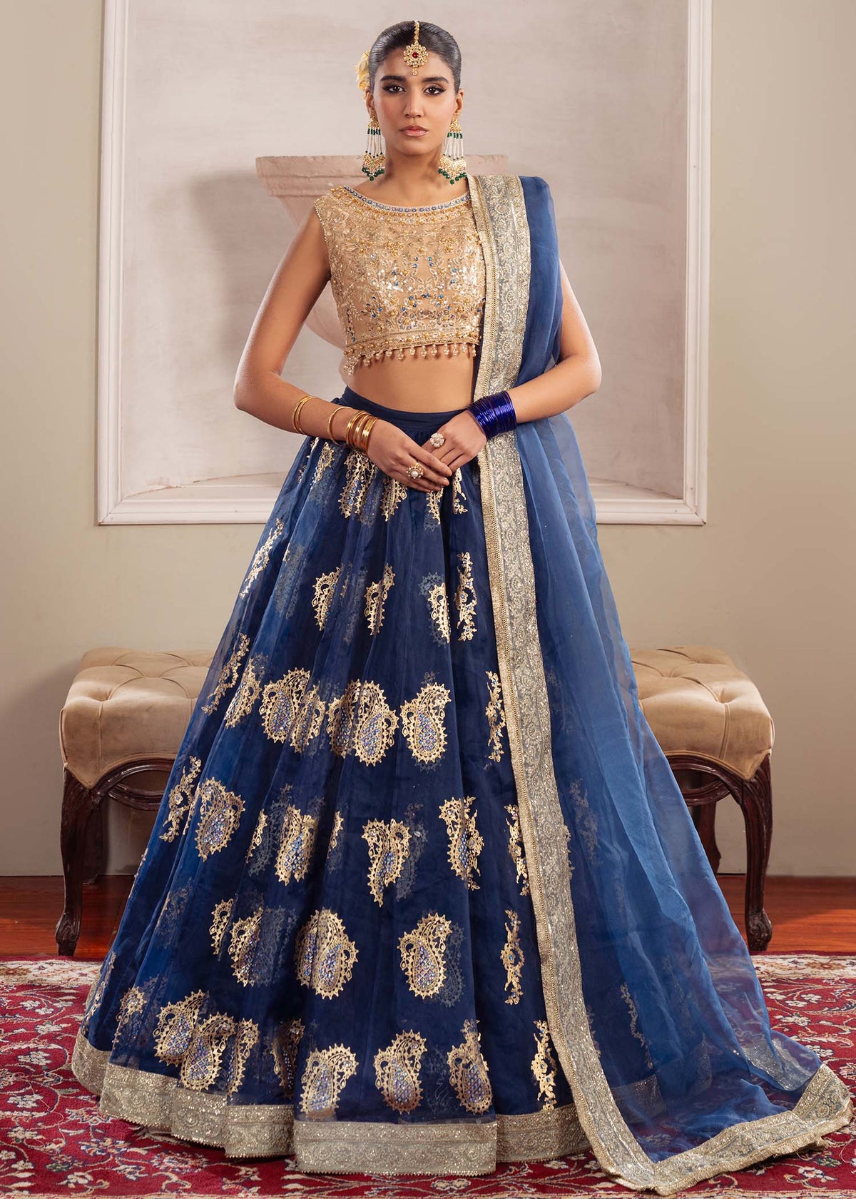 Radiance blue lehenga choli, reference outfit photograph 1 — Made by Mairaz reproduction