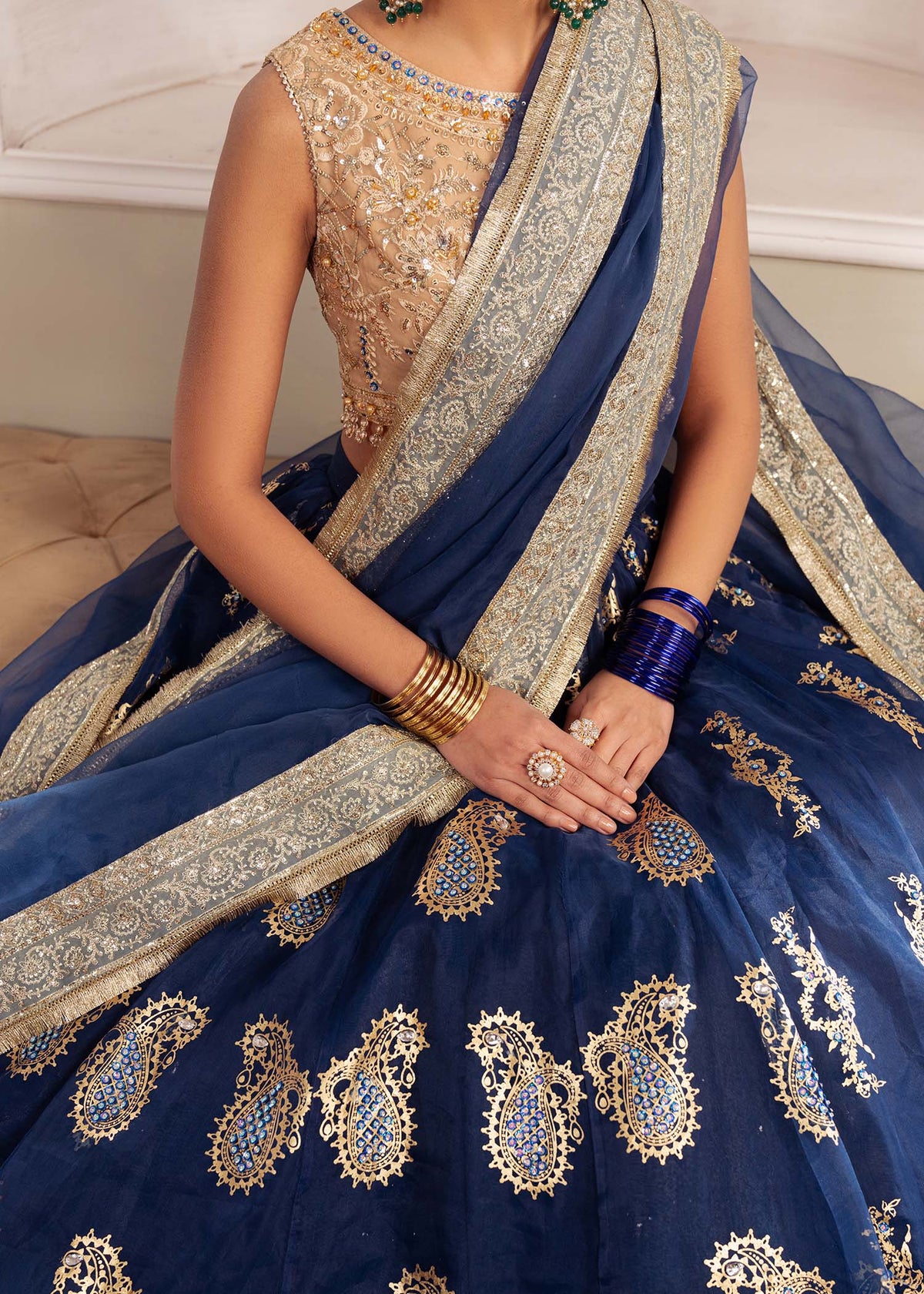 Radiance blue lehenga choli, reference outfit photograph 2 — Made by Mairaz reproduction