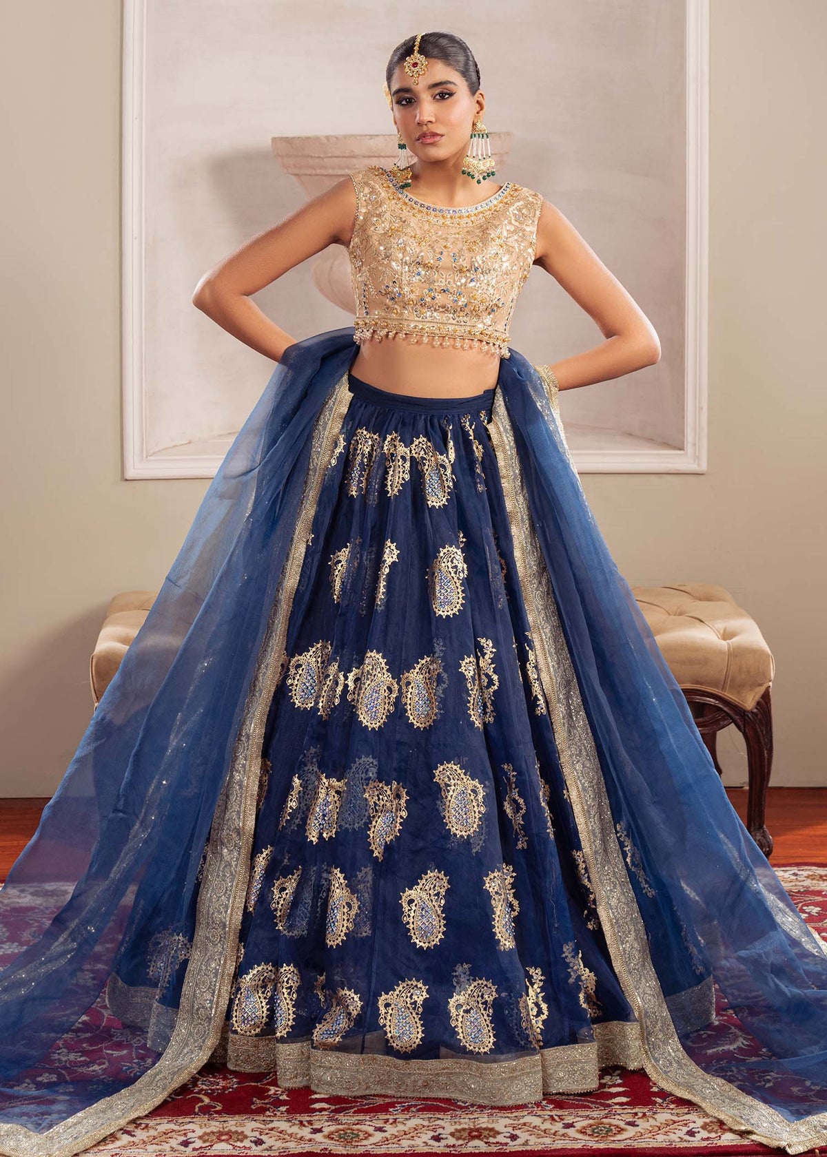 Radiance blue lehenga choli, reference outfit photograph 3 — Made by Mairaz reproduction