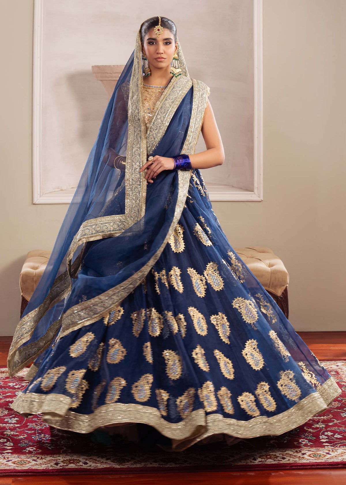 Radiance blue lehenga choli, reference outfit photograph 4 — Made by Mairaz reproduction