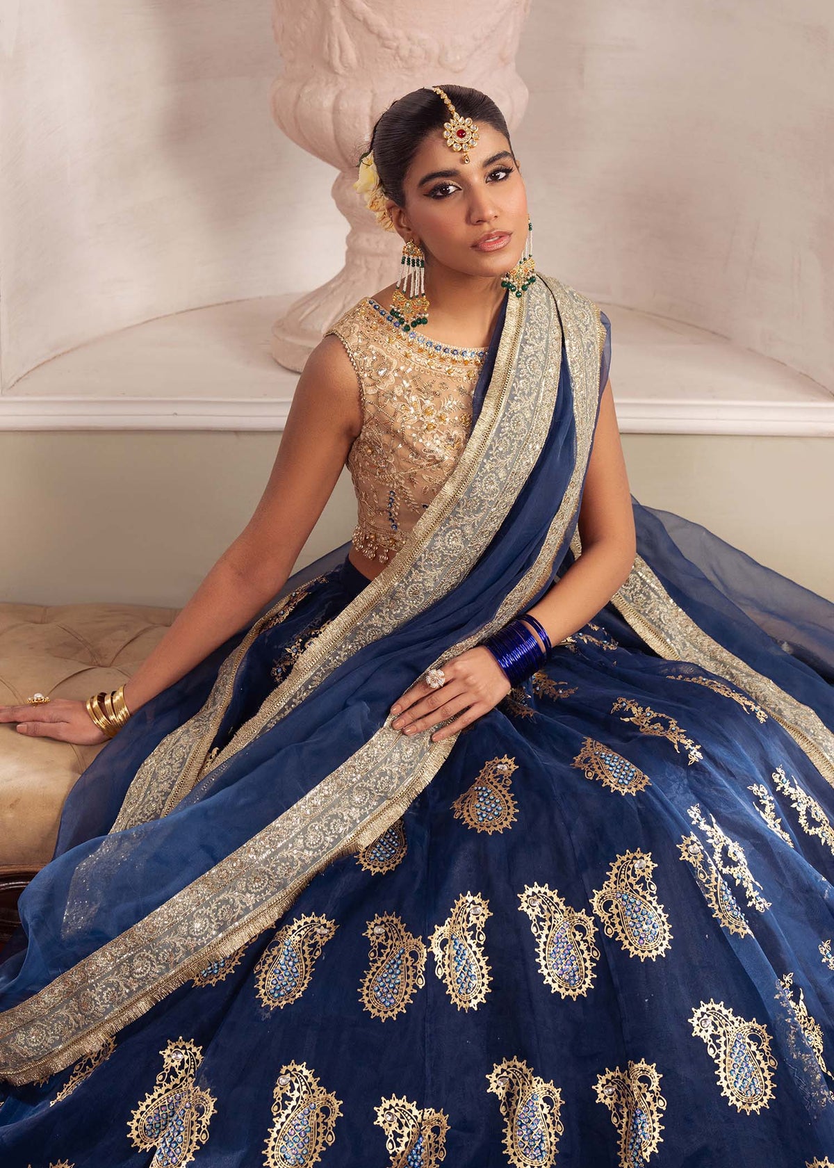 Radiance blue lehenga choli, reference outfit photograph 6 — Made by Mairaz reproduction