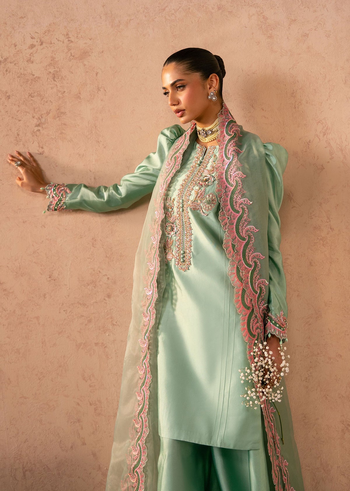 Reeya mint green shirt suit, reference outfit photograph 7 — Made by Mairaz reproduction