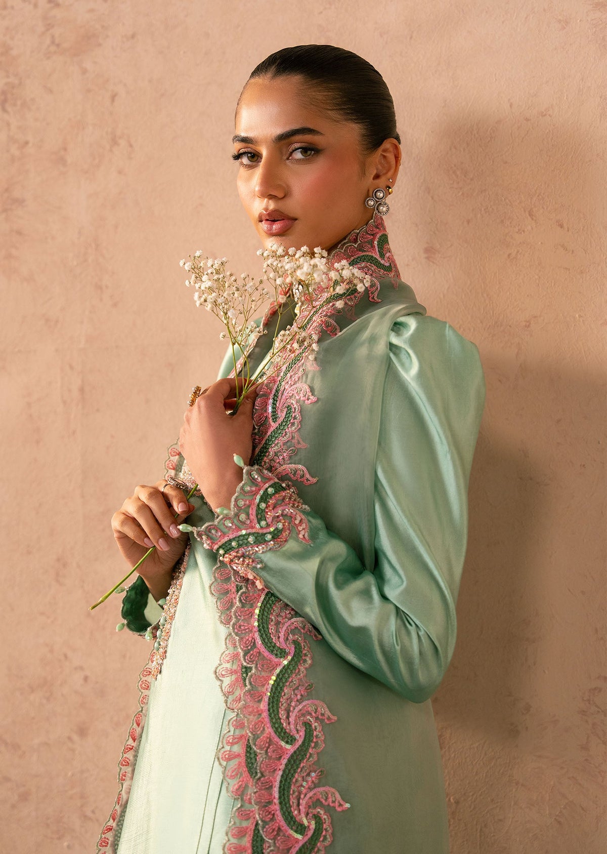 Reeya mint green shirt suit, reference outfit photograph 8 — Made by Mairaz reproduction