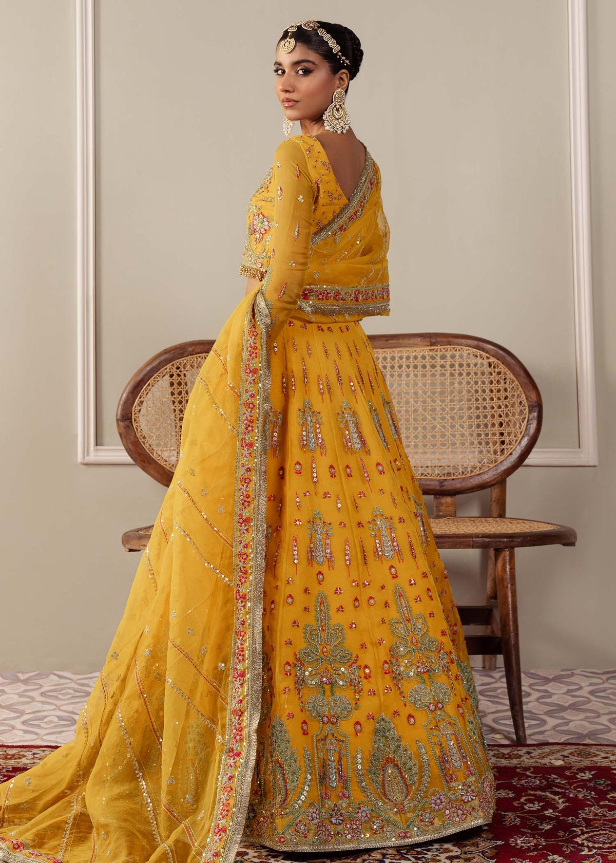 Solstice yellow lehenga choli, reference outfit photograph 6 — Made by Mairaz reproduction