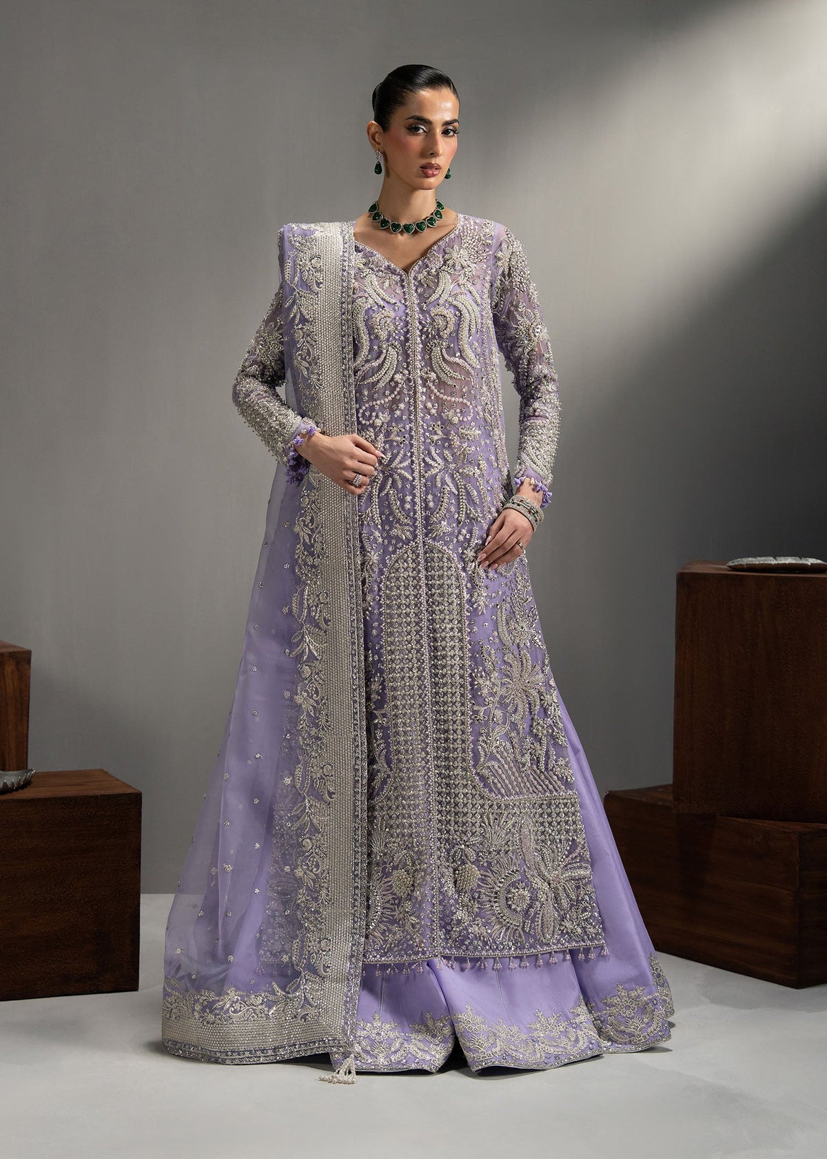 Sorelle lavender long shirt suit, reference outfit photograph 1 — Made by Mairaz reproduction