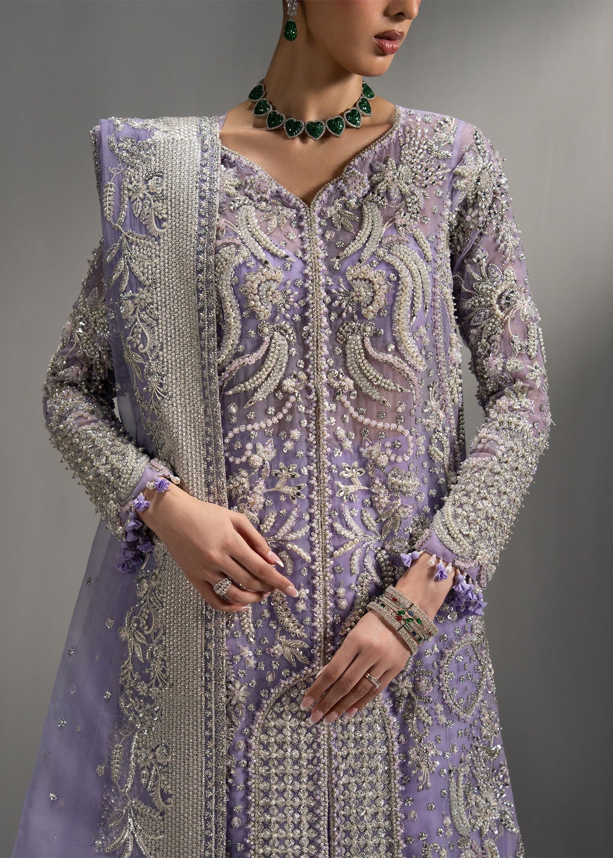 Sorelle lavender long shirt suit, reference outfit photograph 2 — Made by Mairaz reproduction