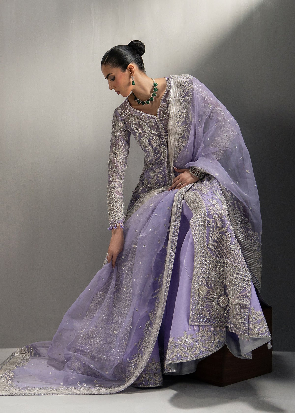 Sorelle lavender long shirt suit, reference outfit photograph 4 — Made by Mairaz reproduction