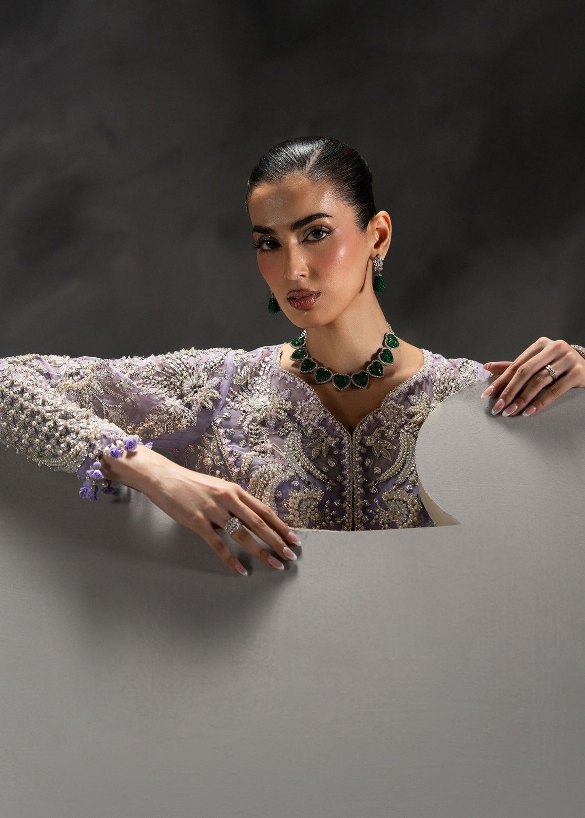 Sorelle lavender long shirt suit, reference outfit photograph 7 — Made by Mairaz reproduction