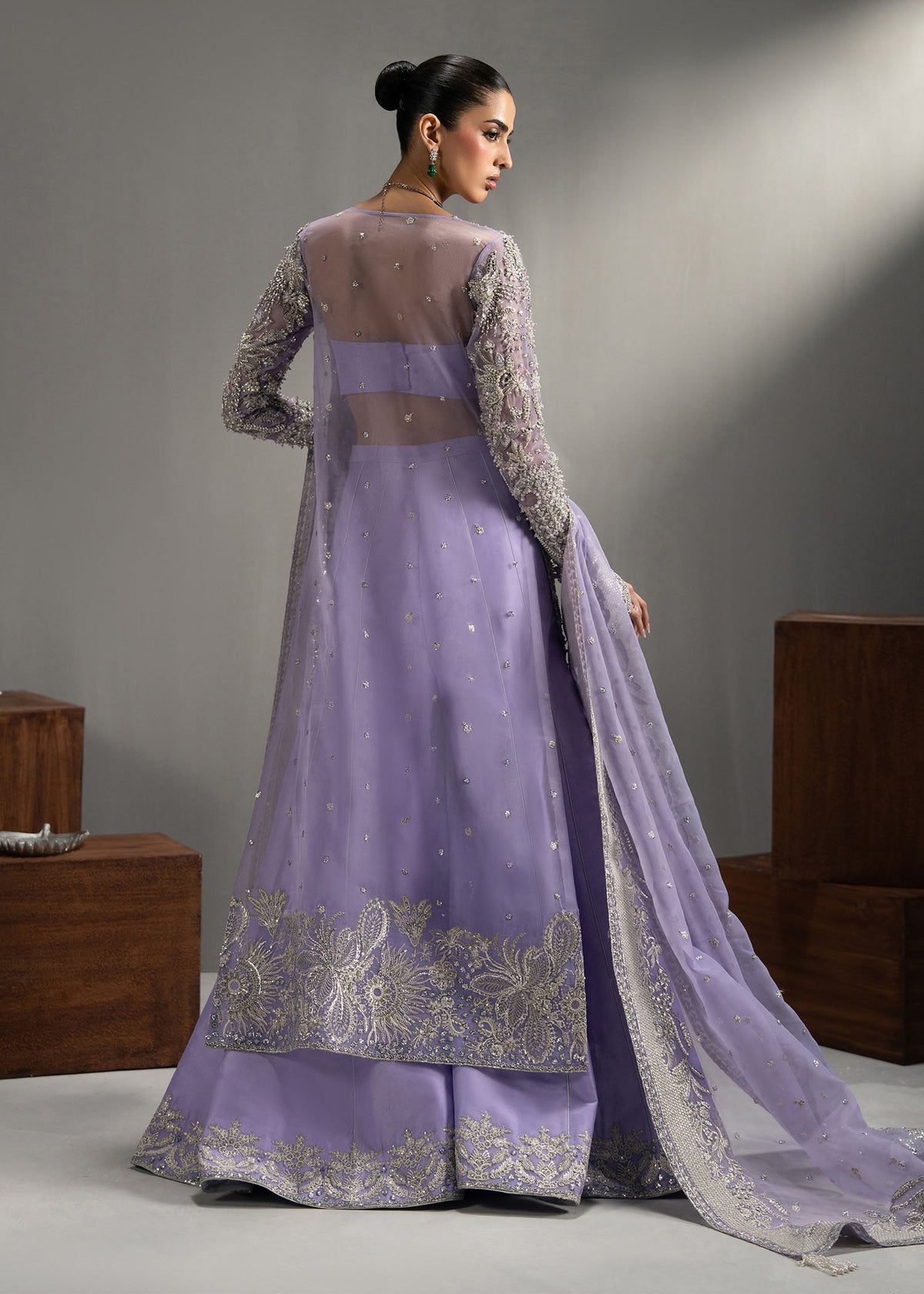 Sorelle lavender long shirt suit, reference outfit photograph 9 — Made by Mairaz reproduction
