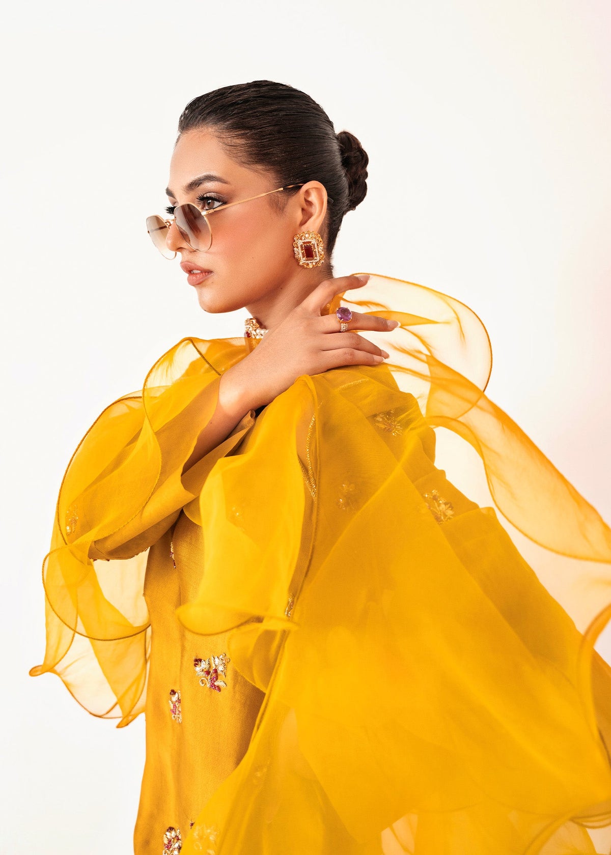 Sunshine gold shirt suit, reference outfit photograph 6 — Made by Mairaz reproduction