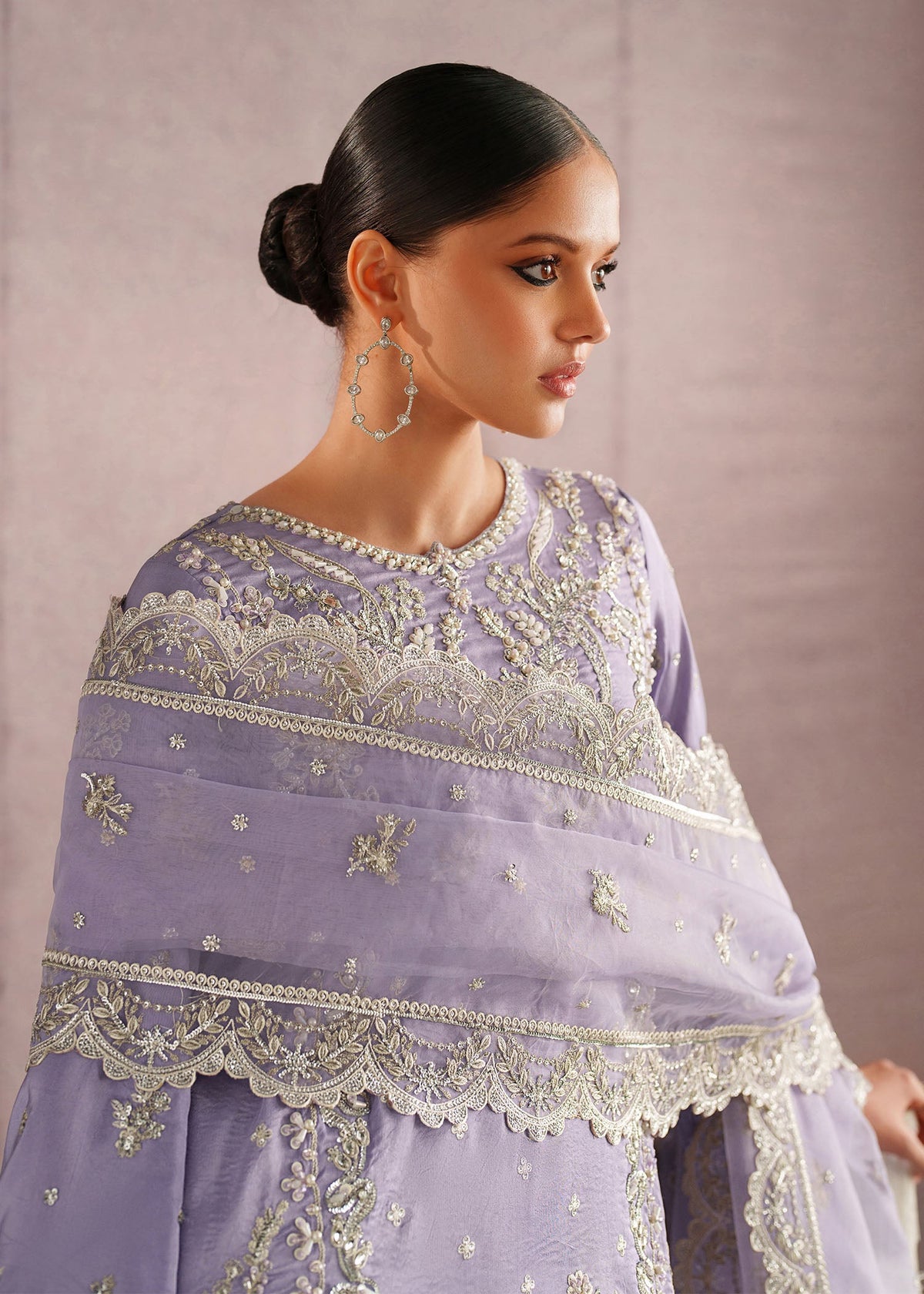 Zareen lilac sharara suit, reference outfit photograph 2 — Made by Mairaz reproduction