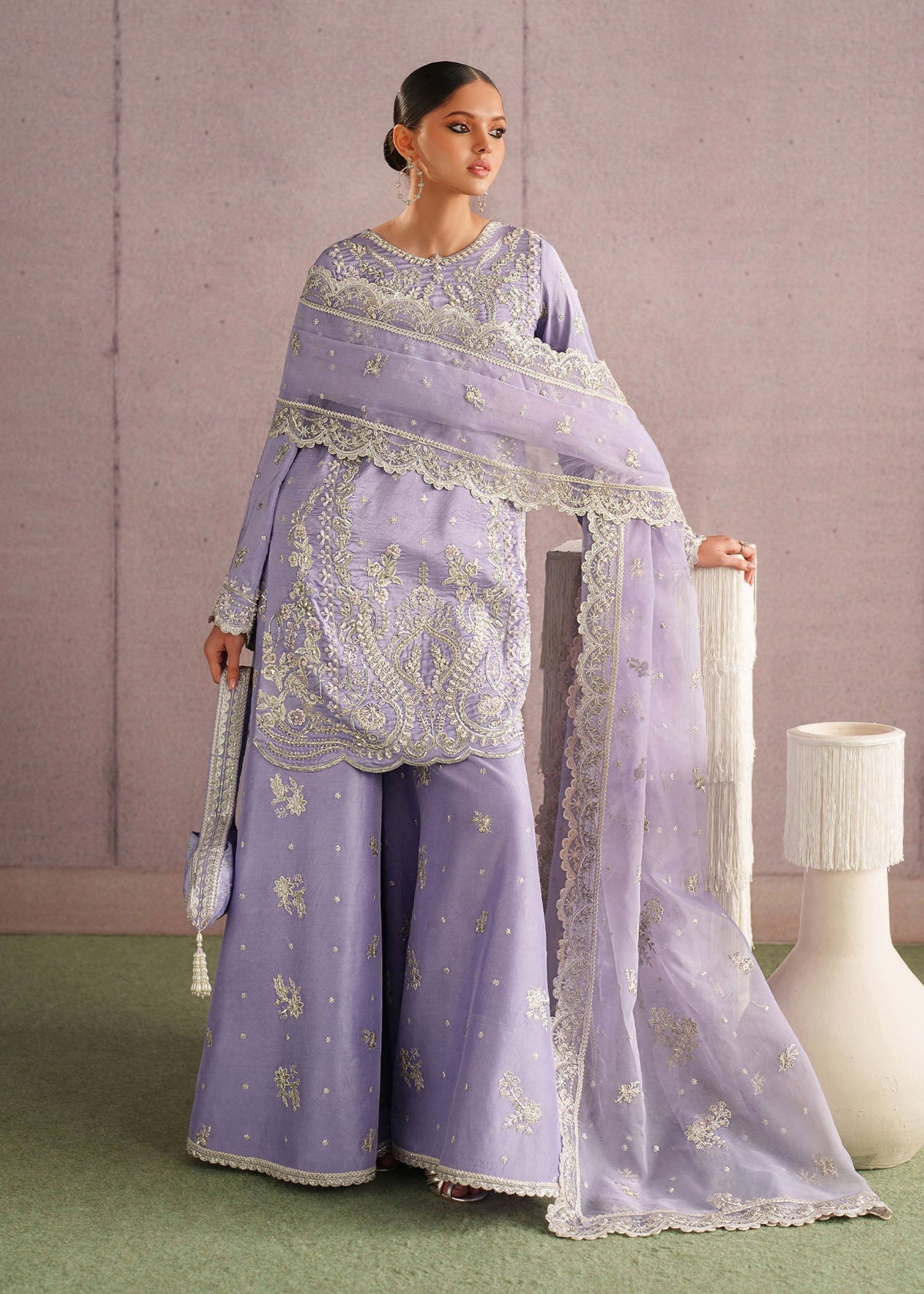 Zareen lilac sharara suit, reference outfit photograph 7 — Made by Mairaz reproduction