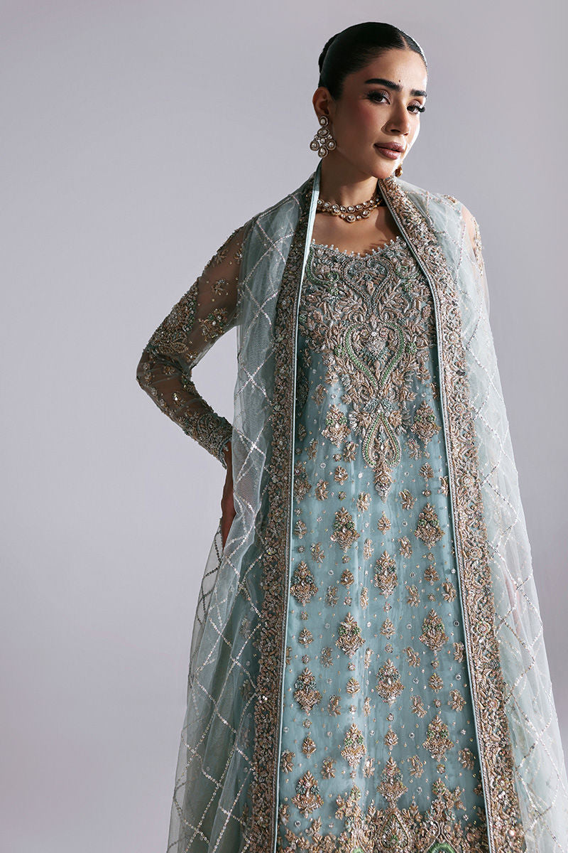 Zayra, made by MAIRAZ — front detail view of the zardozi-work bodice and front panels