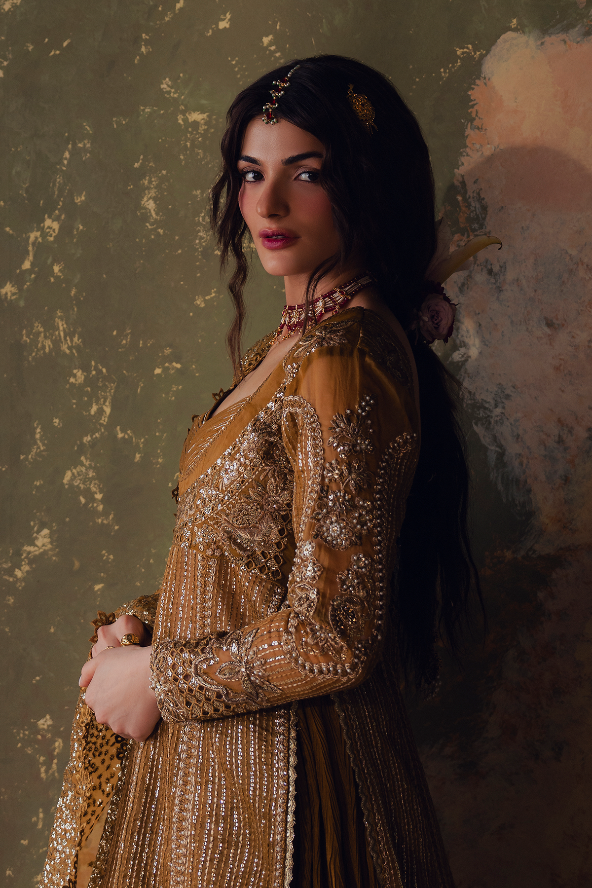 Arezoo mustard gold kalidaar, reference outfit photograph 3 — Made by Mairaz reproduction