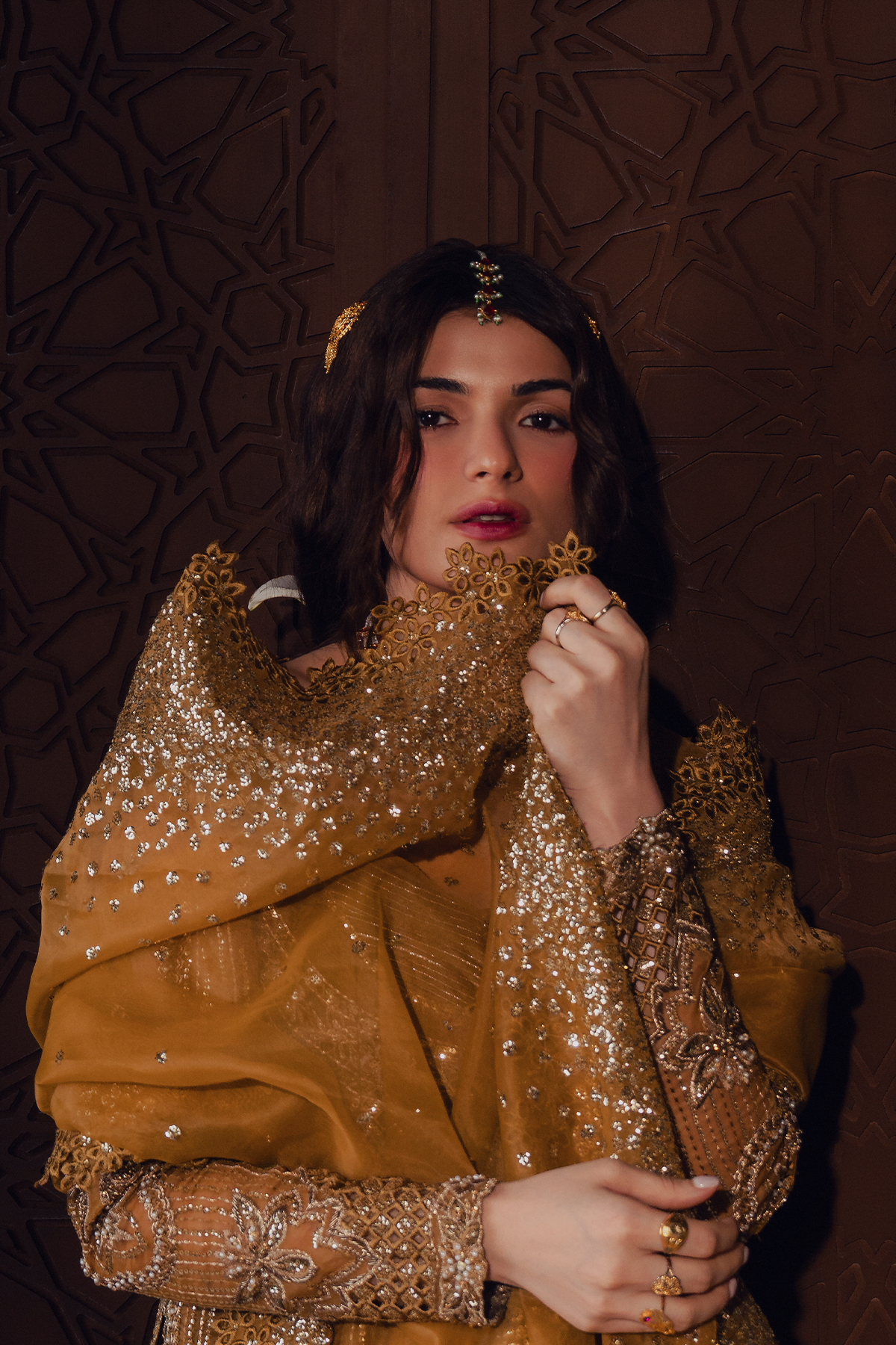 Arezoo mustard gold kalidaar, reference outfit photograph 7 — Made by Mairaz reproduction