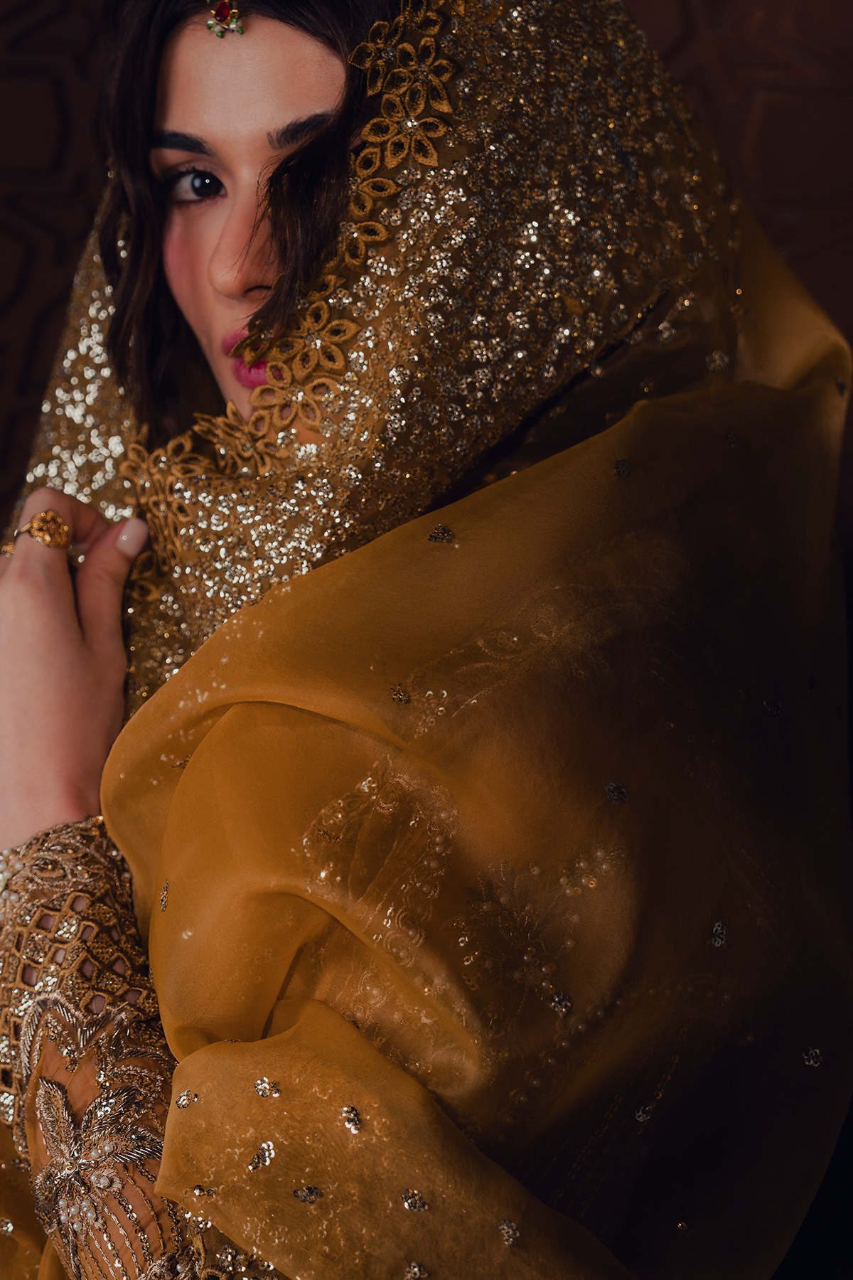 Arezoo mustard gold kalidaar, reference outfit photograph 8 — Made by Mairaz reproduction