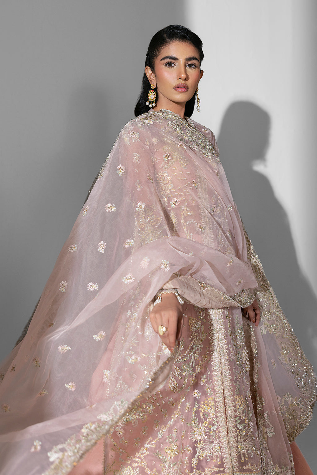 Aura blush pink long shirt and skirt, reference outfit photograph 5 — Made by Mairaz reproduction
