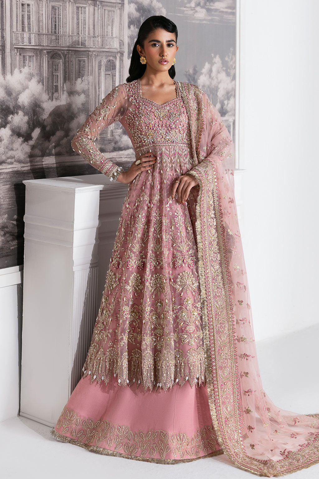 Aurora Blush Pink blush pink kalidaar, reference outfit photograph 1 — Made by Mairaz reproduction