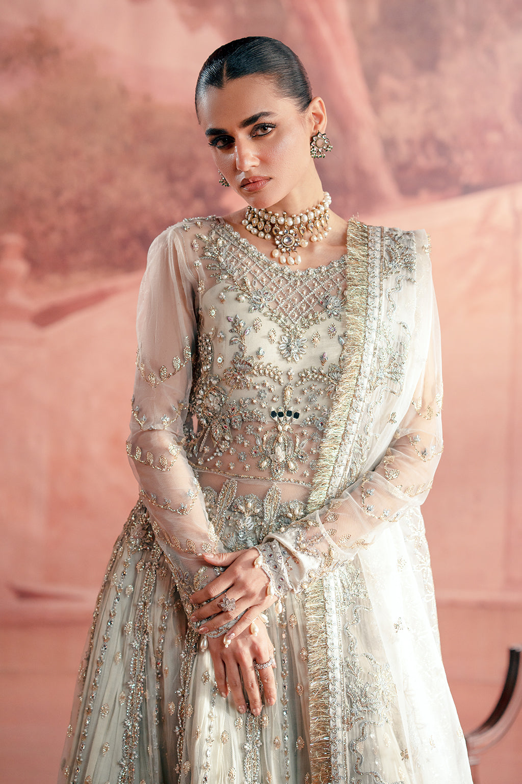 Chandni ivory kalidaar, reference outfit photograph 3 — Made by Mairaz reproduction