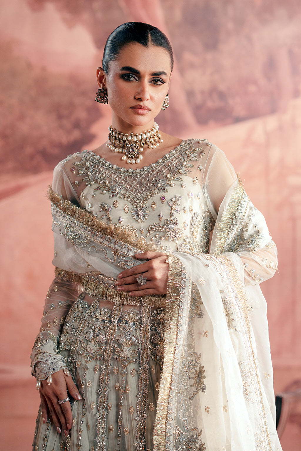 Chandni ivory kalidaar, reference outfit photograph 4 — Made by Mairaz reproduction