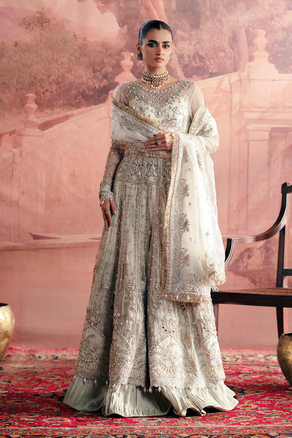Chandni ivory kalidaar, reference outfit photograph 5 — Made by Mairaz reproduction