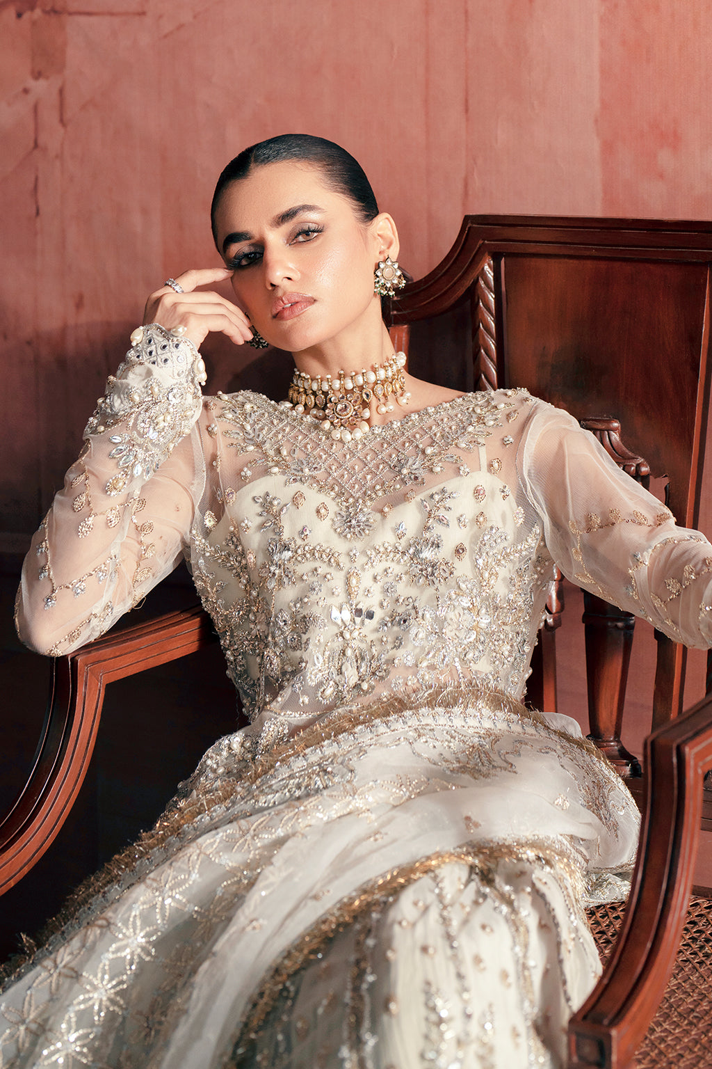 Chandni ivory kalidaar, reference outfit photograph 7 — Made by Mairaz reproduction