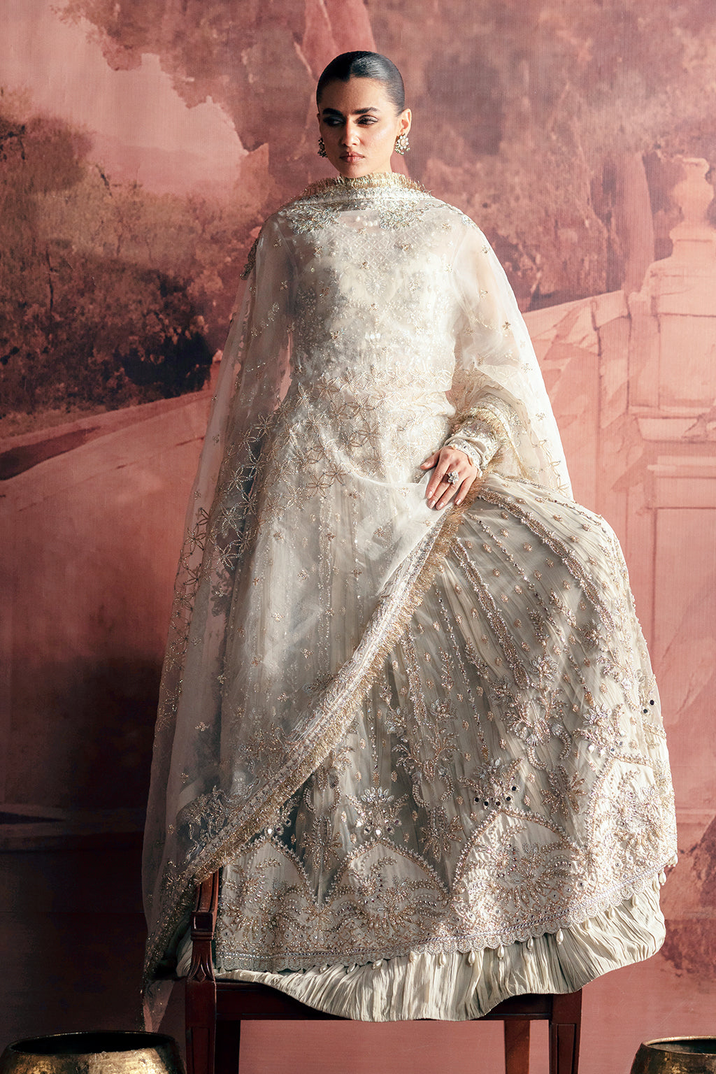 Chandni ivory kalidaar, reference outfit photograph 8 — Made by Mairaz reproduction