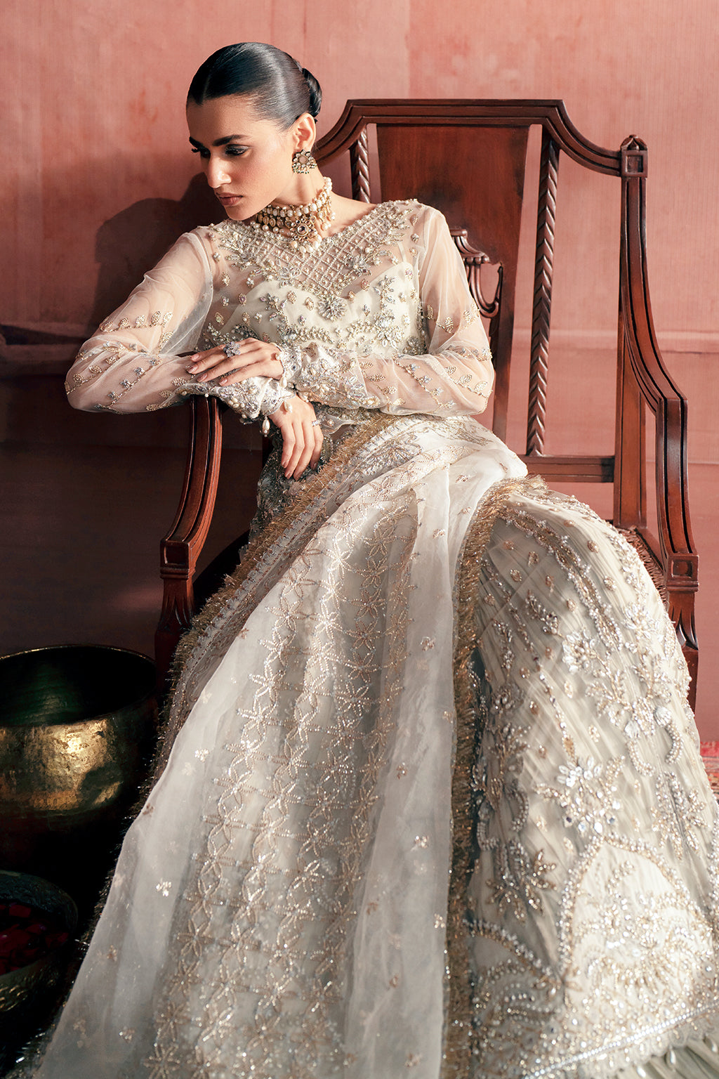 Chandni ivory kalidaar, reference outfit photograph 9 — Made by Mairaz reproduction