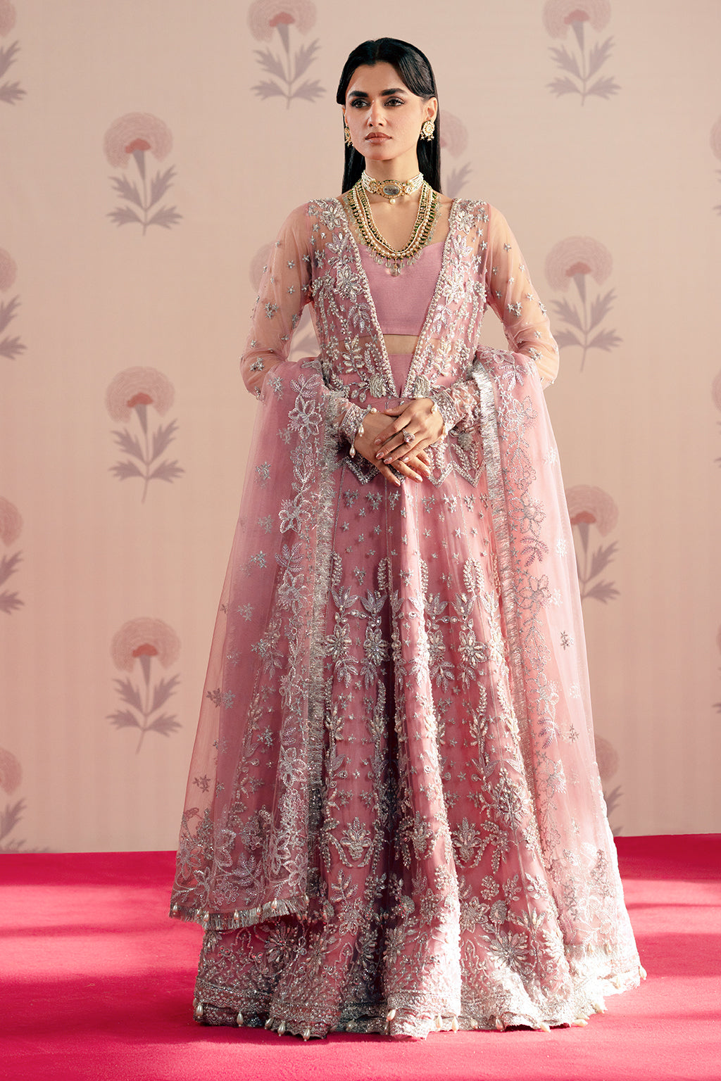 Feroza pink kalidaar, reference outfit photograph 1 — Made by Mairaz reproduction