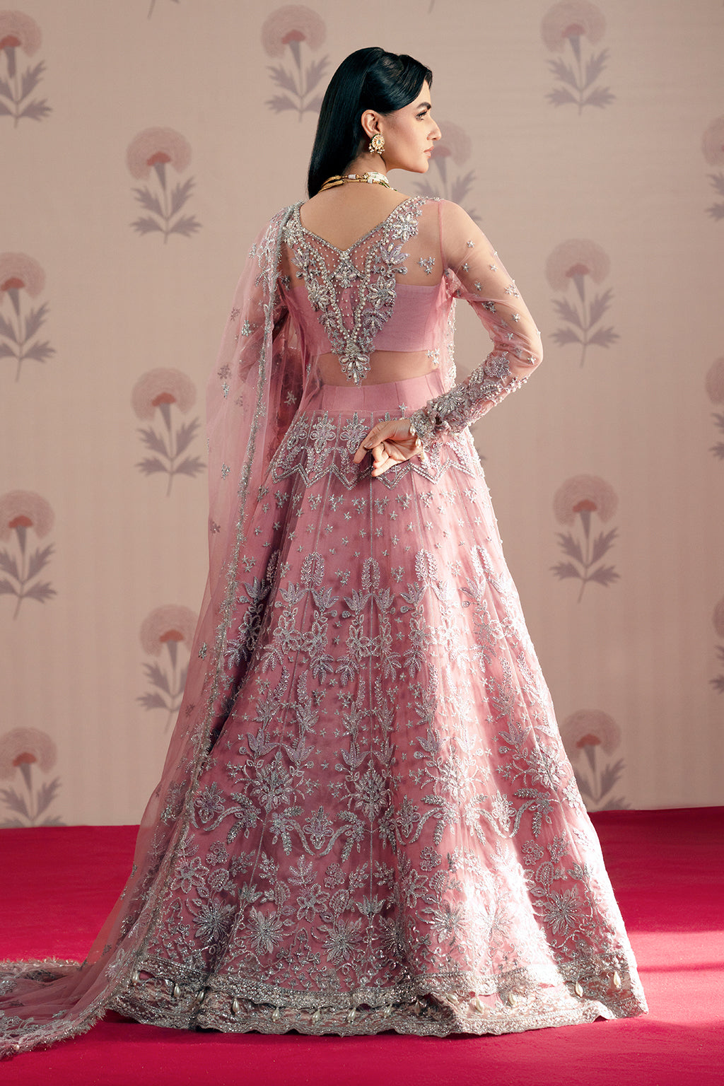 Feroza pink kalidaar, reference outfit photograph 2 — Made by Mairaz reproduction