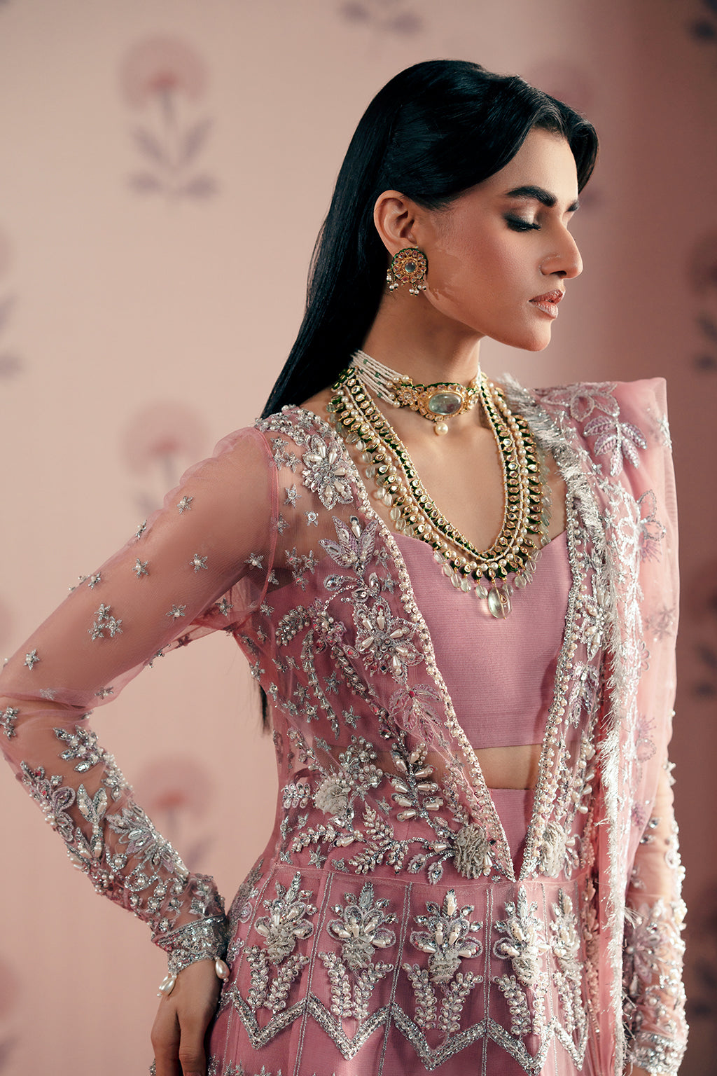 Feroza pink kalidaar, reference outfit photograph 3 — Made by Mairaz reproduction