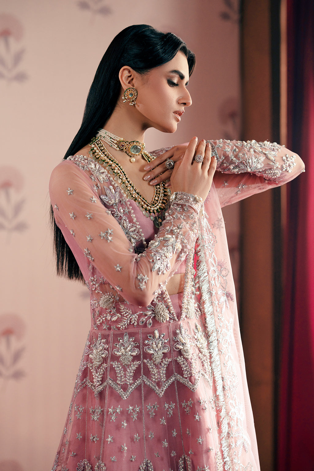 Feroza pink kalidaar, reference outfit photograph 4 — Made by Mairaz reproduction