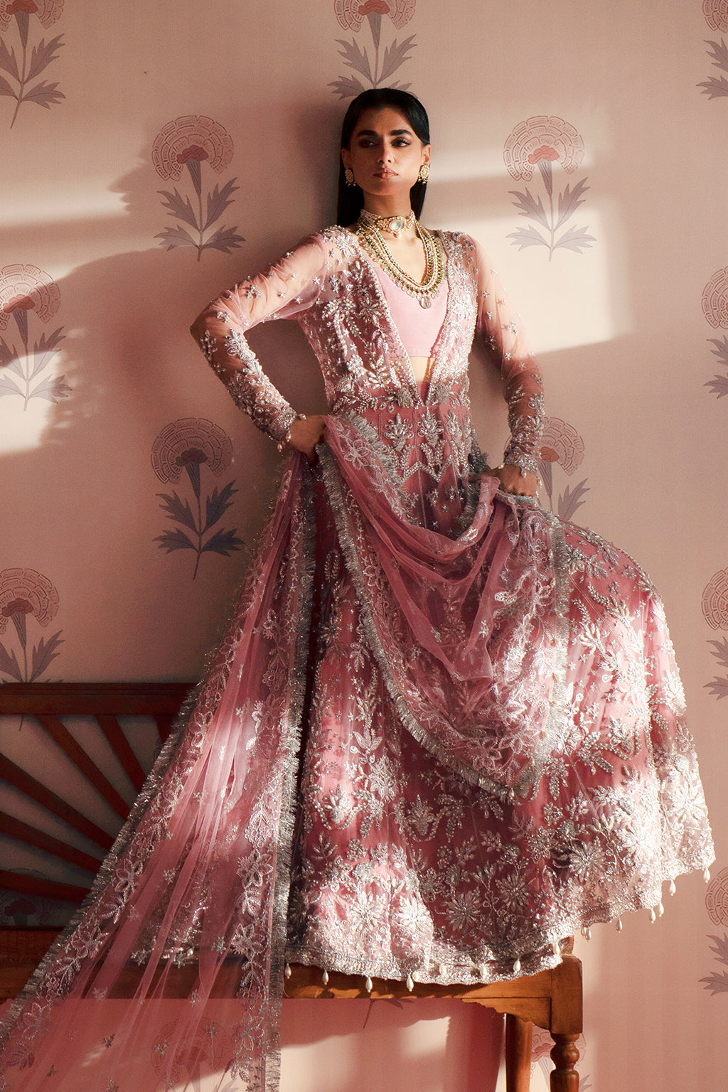 Feroza pink kalidaar, reference outfit photograph 6 — Made by Mairaz reproduction