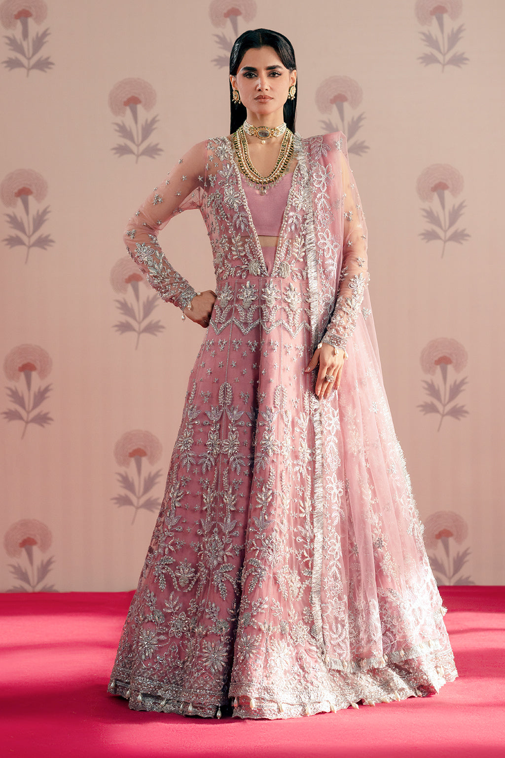 Feroza pink kalidaar, reference outfit photograph 7 — Made by Mairaz reproduction