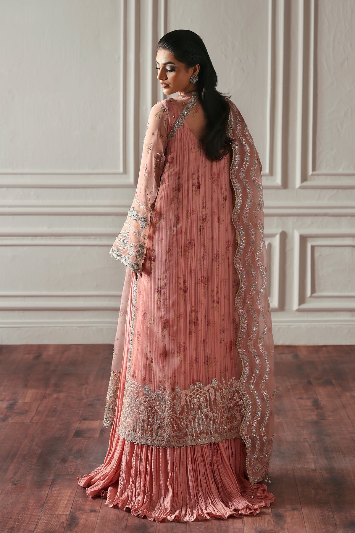 Flora Blush Pink blush pink long shirt and trousers, reference outfit photograph 2 — Made by Mairaz reproduction