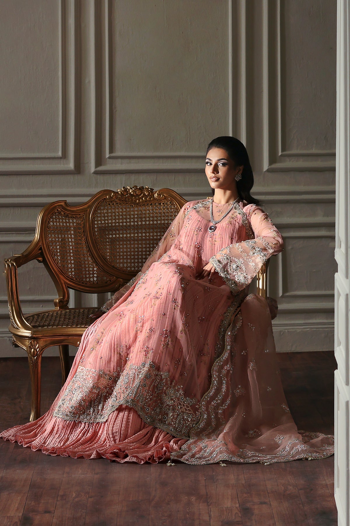 Flora Blush Pink blush pink long shirt and trousers, reference outfit photograph 8 — Made by Mairaz reproduction