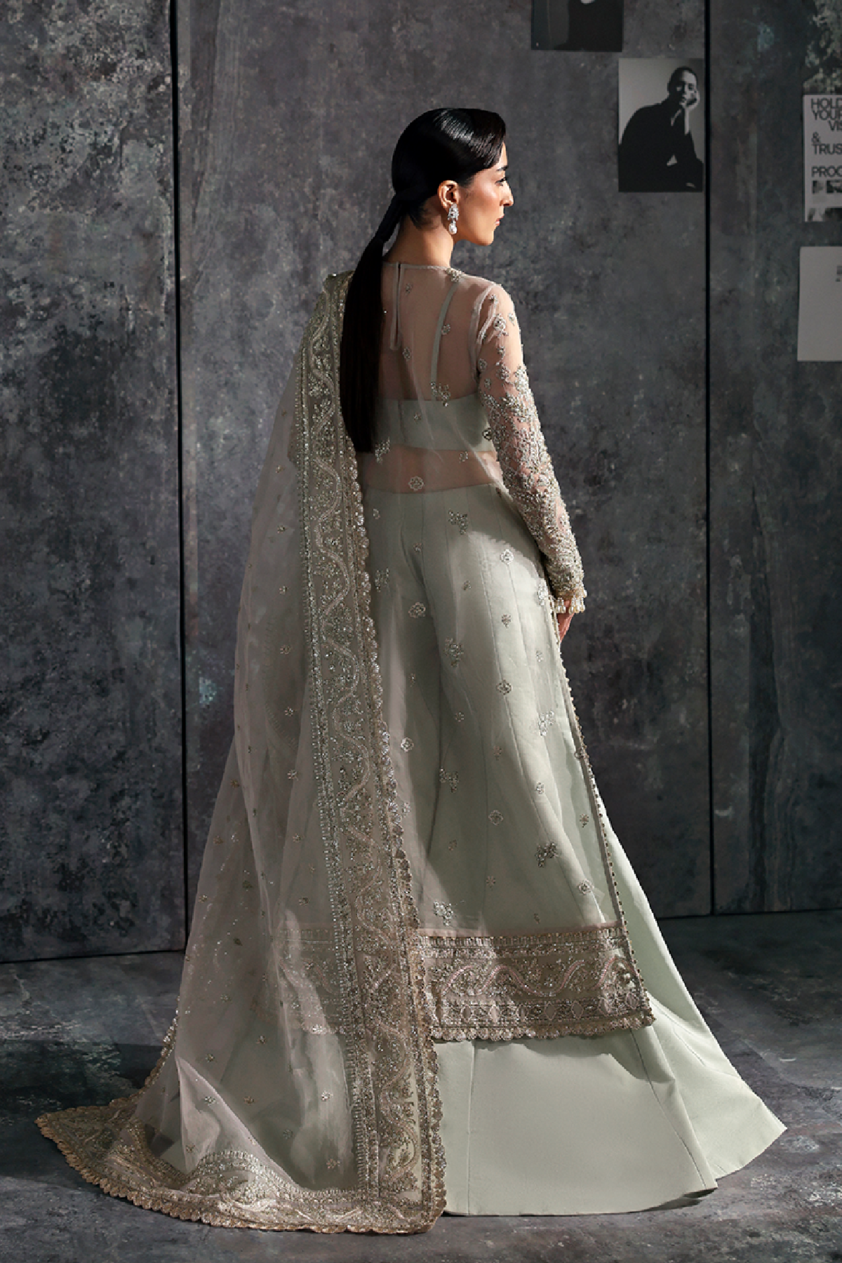 Halo ivory long shirt and skirt, reference outfit photograph 2 — Made by Mairaz reproduction
