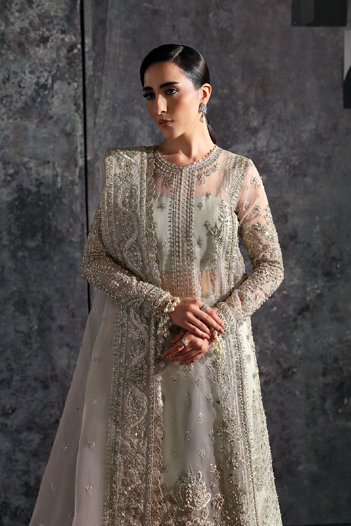 Halo ivory long shirt and skirt, reference outfit photograph 3 — Made by Mairaz reproduction