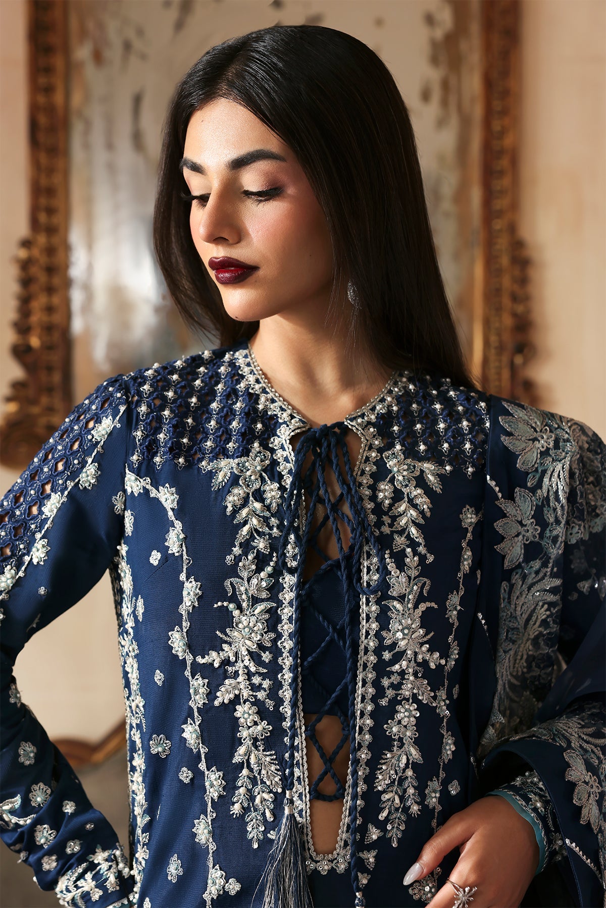 Inara Navy Blue navy blue kalidaar, reference outfit photograph 3 — Made by Mairaz reproduction