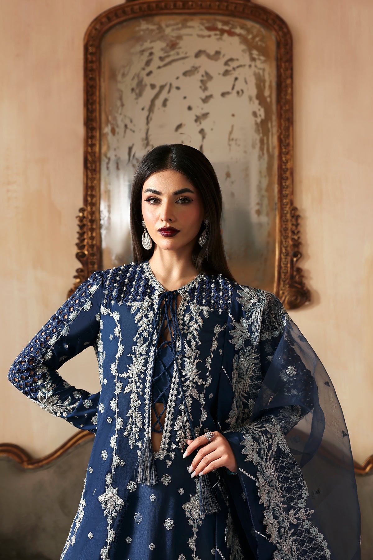 Inara Navy Blue navy blue kalidaar, reference outfit photograph 4 — Made by Mairaz reproduction
