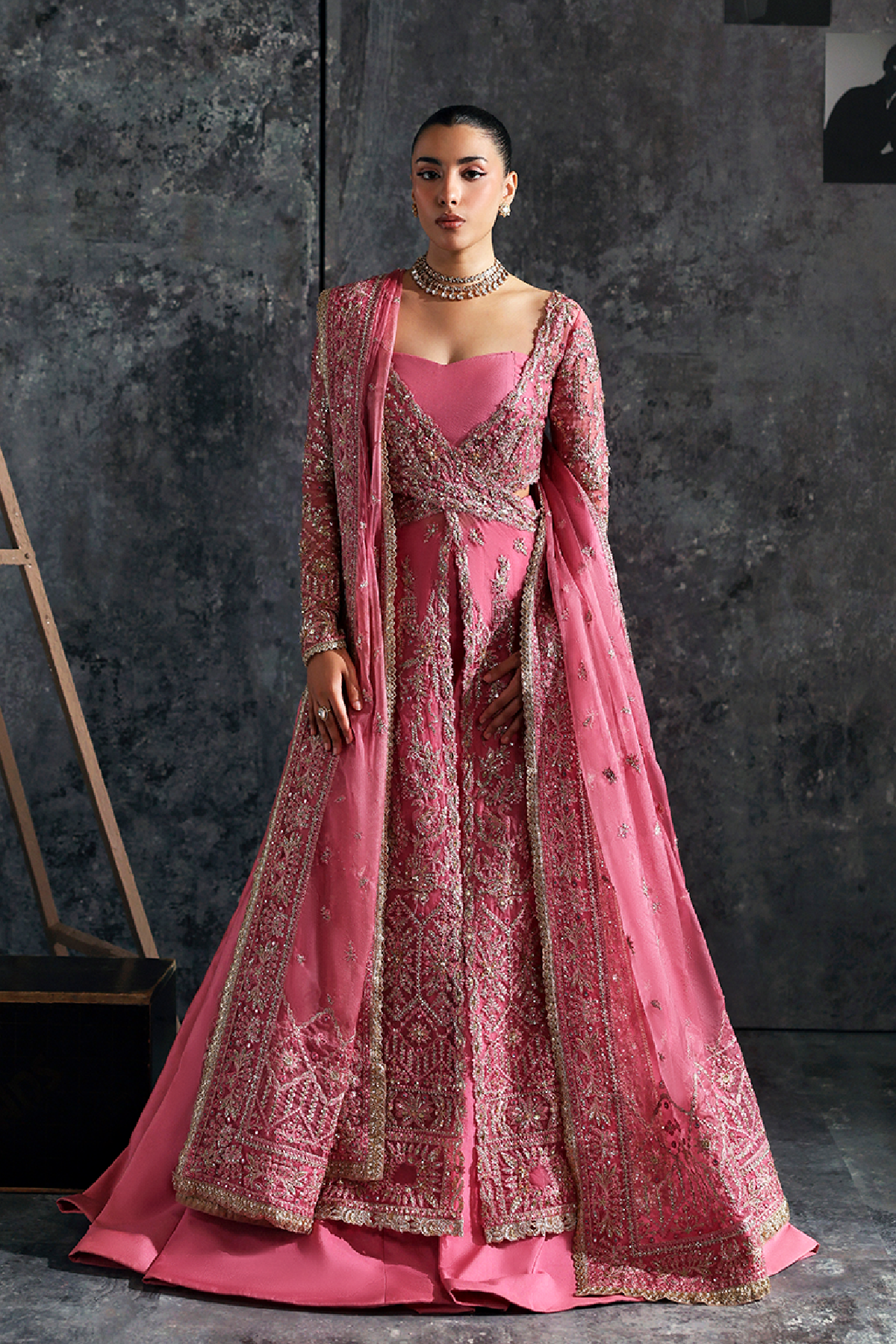Lilium rose pink long shirt and skirt, reference outfit photograph 1 — Made by Mairaz reproduction