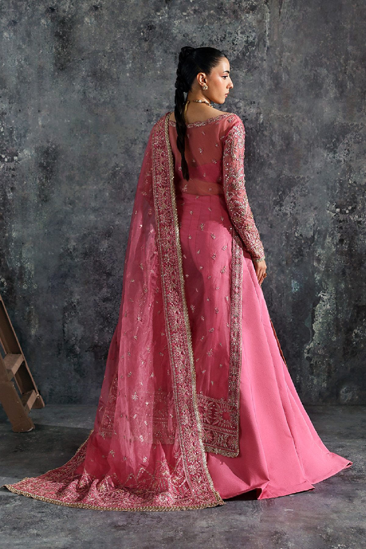 Lilium rose pink long shirt and skirt, reference outfit photograph 2 — Made by Mairaz reproduction