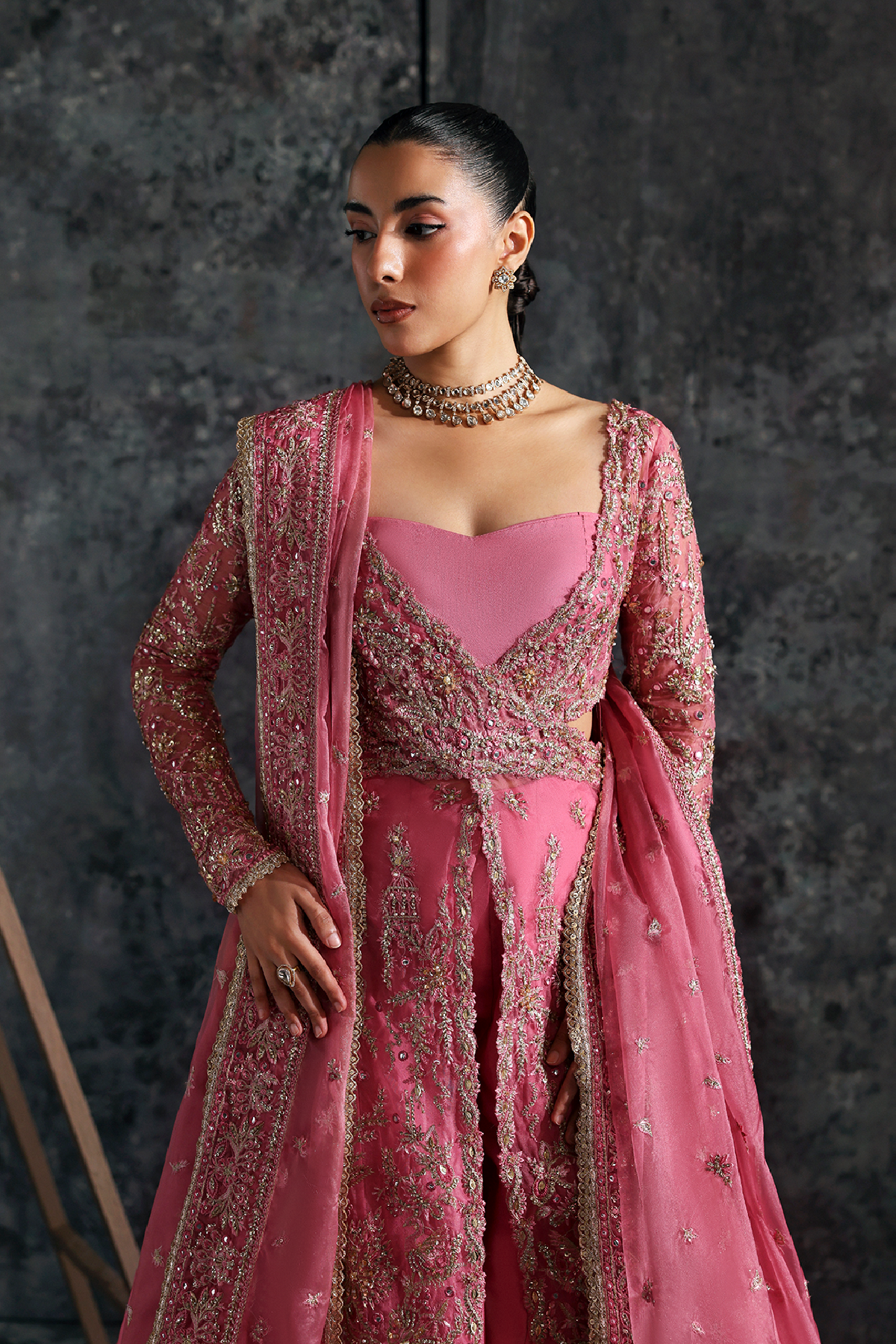 Lilium rose pink long shirt and skirt, reference outfit photograph 3 — Made by Mairaz reproduction