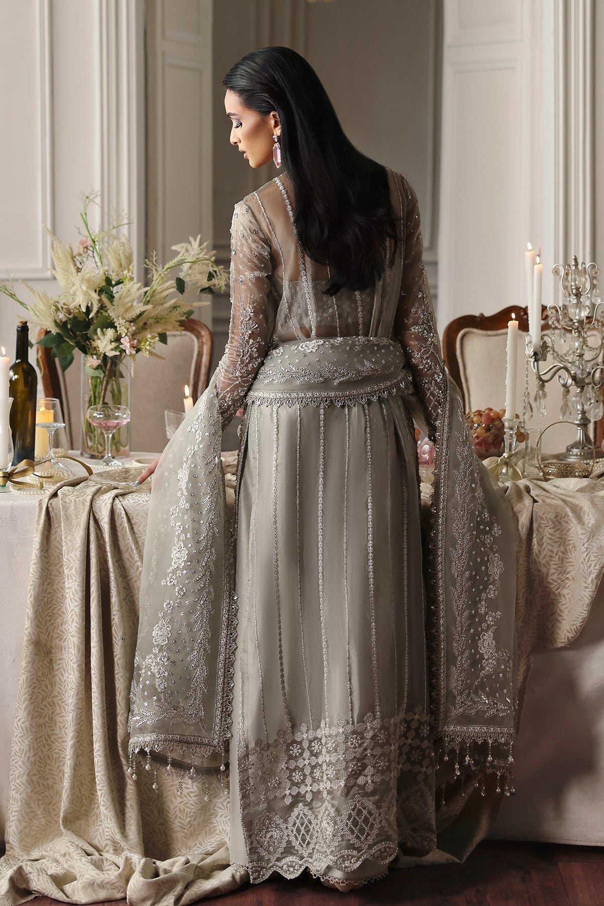 Luna silver grey kalidaar, reference outfit photograph 2 — Made by Mairaz reproduction
