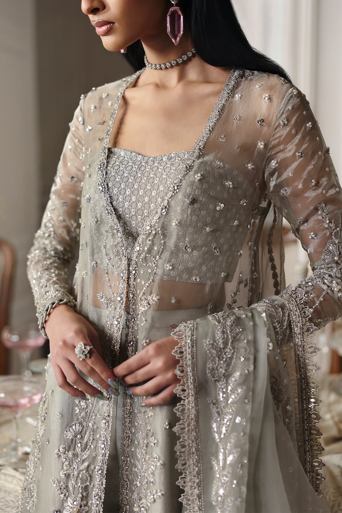 Luna silver grey kalidaar, reference outfit photograph 3 — Made by Mairaz reproduction