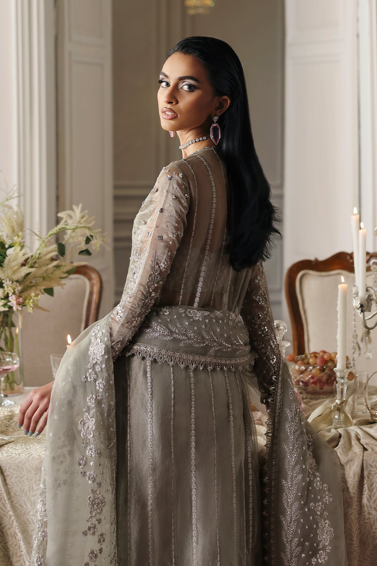 Luna silver grey kalidaar, reference outfit photograph 4 — Made by Mairaz reproduction
