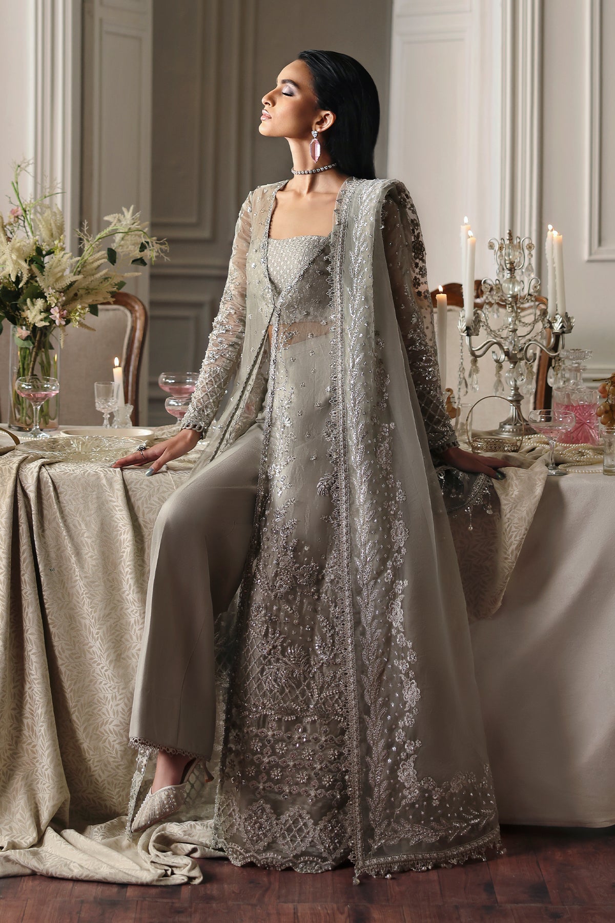 Luna silver grey kalidaar, reference outfit photograph 5 — Made by Mairaz reproduction